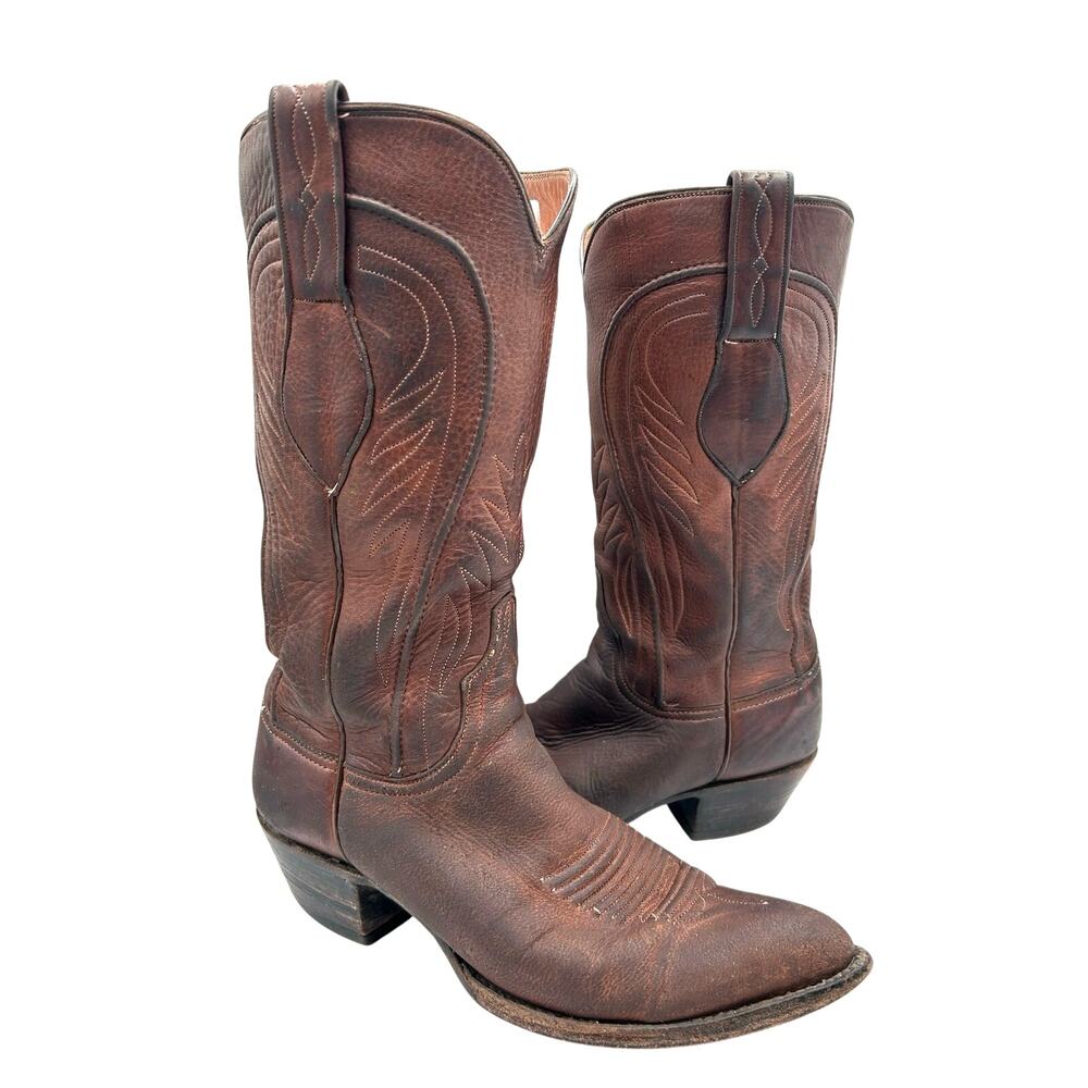Lucchese brown Handmade Leather Western Boots Women’s size 7 Cowgirl Vintage